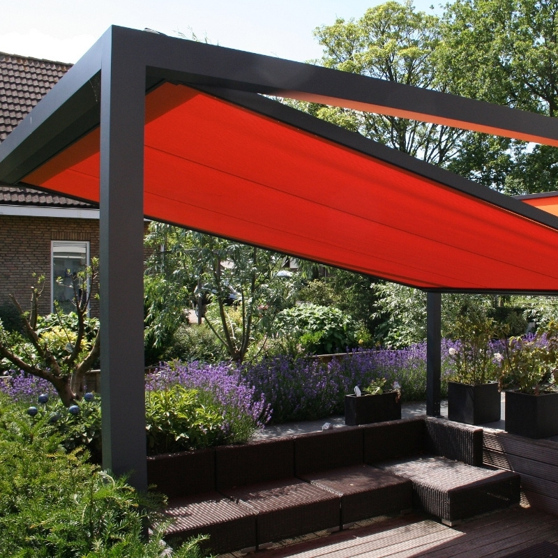 retractable free standing roof pergola