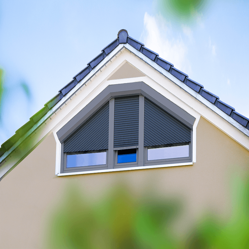 angled exterior horizontal blinds