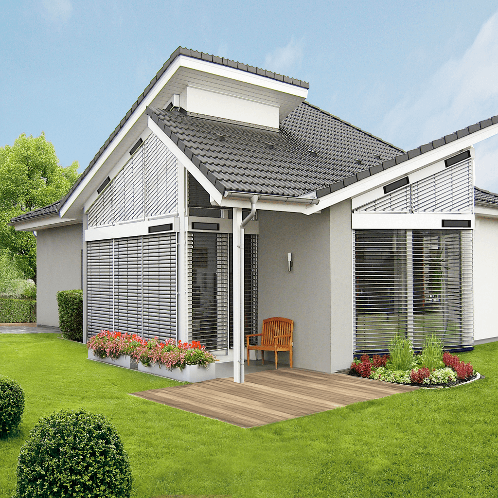 solar panel exterior horizontal blinds